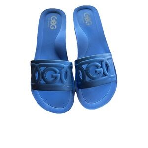 GBG Los Angeles Blue Slide Sandals Women's 11 Coastal Cowgirl Y2K Aesthetic Pool